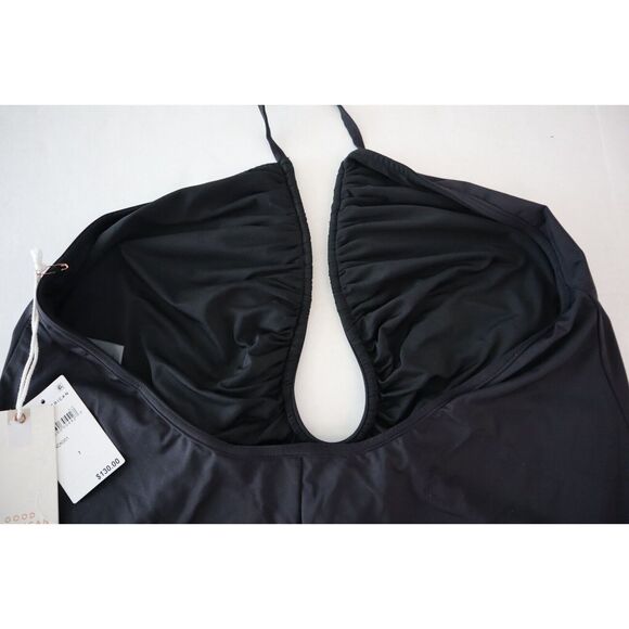Good American GSW0424 Women Sz 7/4XL Black Leilani Halter Neck 1-PC Swimsuit - Picture 4 of 8